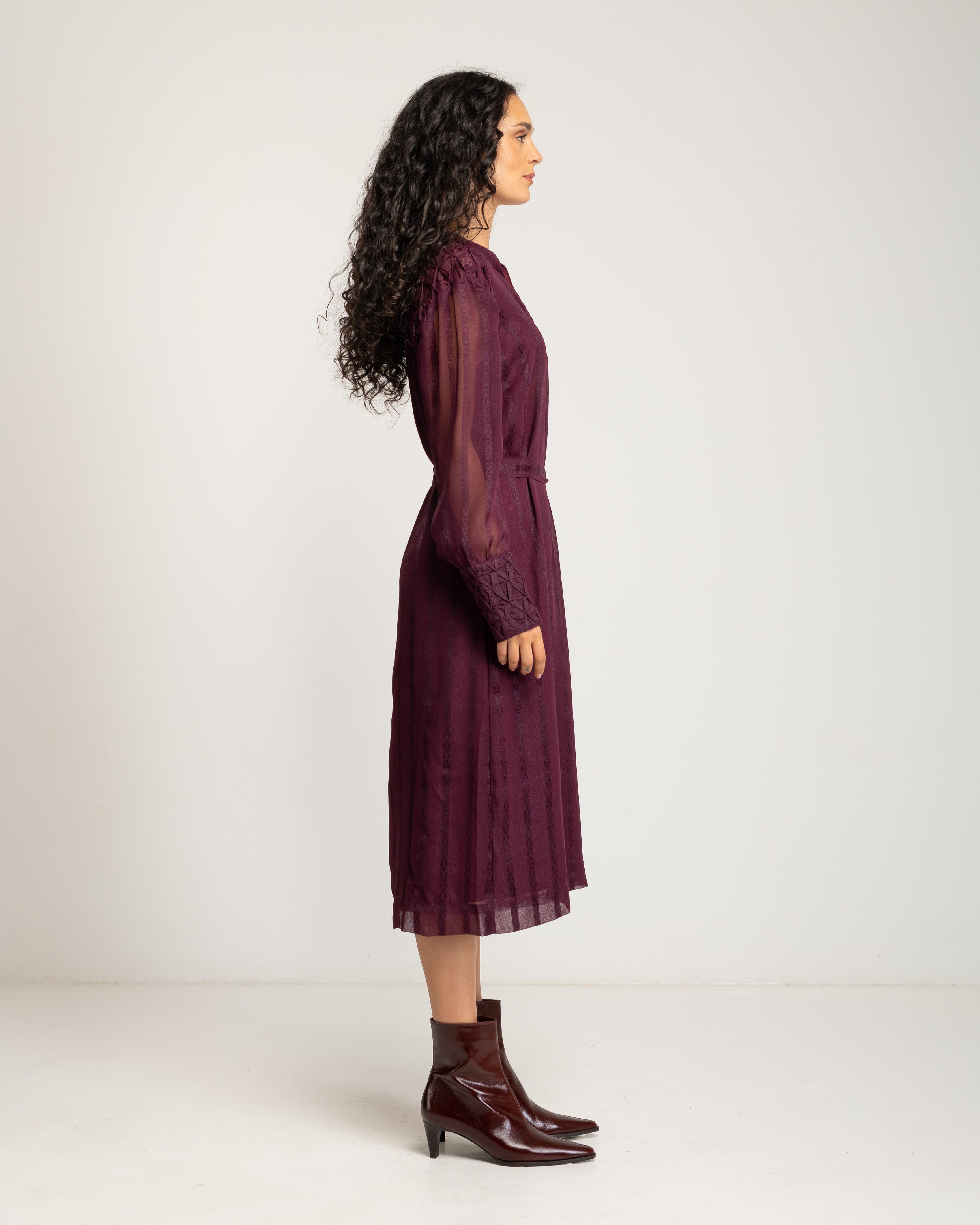 Vestido Midi Bordeaux Bordeaux-3