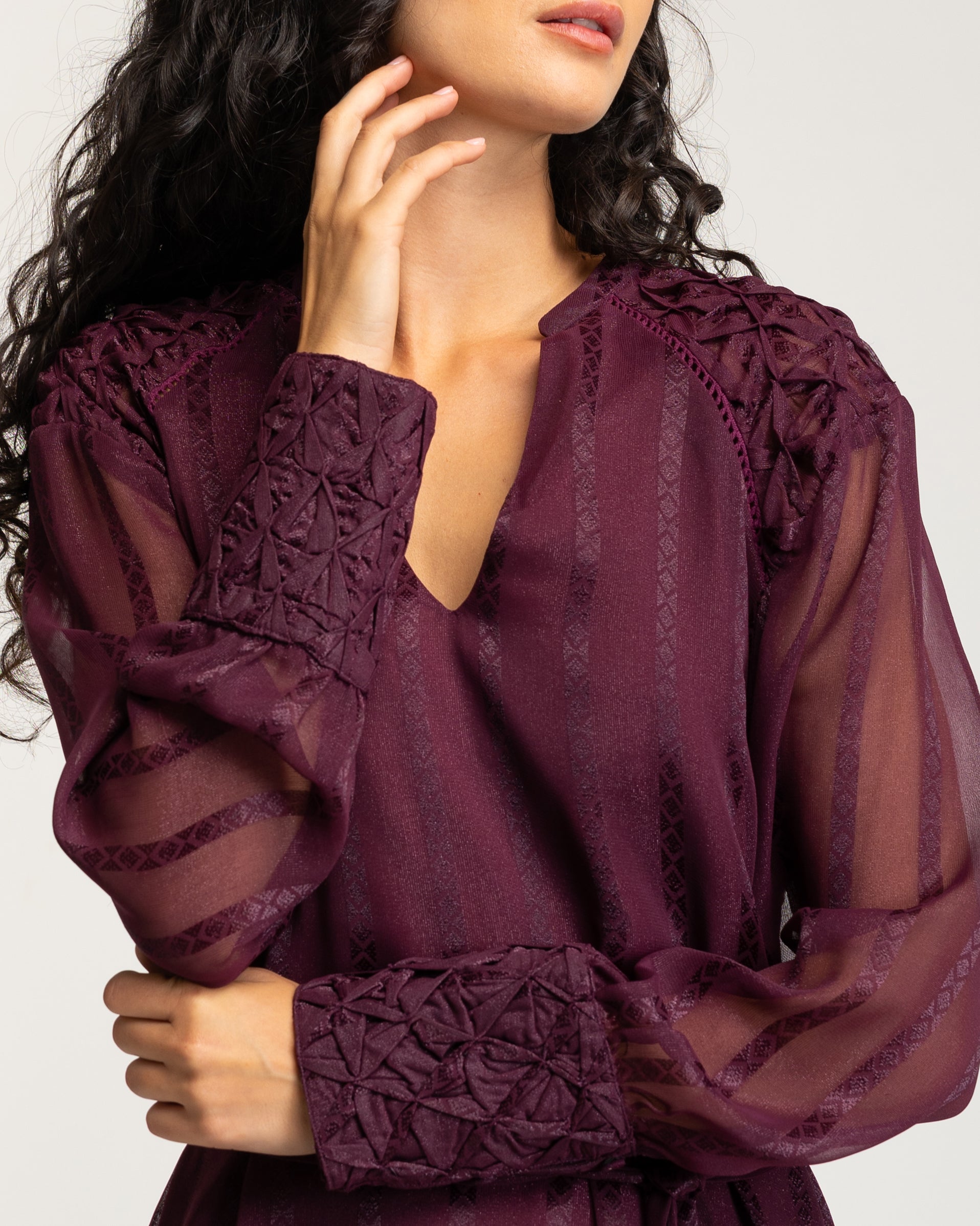 Vestido Midi Bordeaux Bordeaux-5