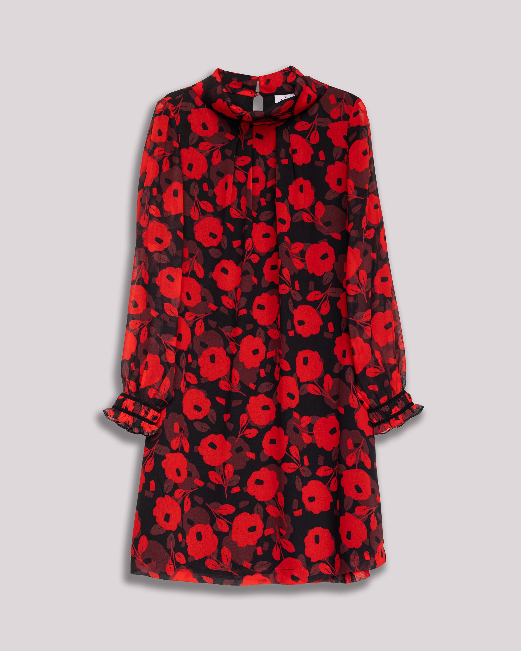 Vestido Curto com Pregas no Decote Vermelho-7