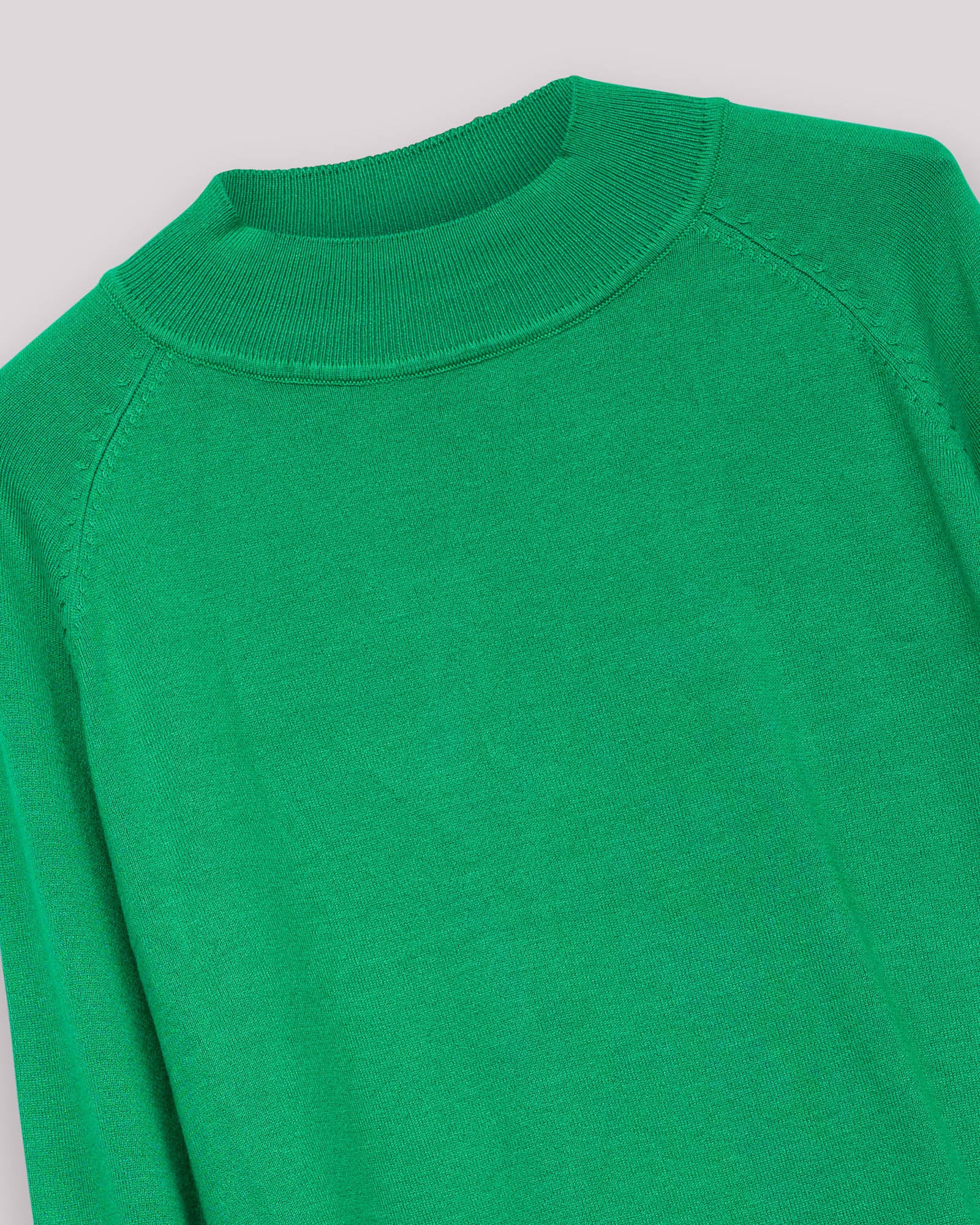 Camisola com Mangas Acabadas em Punho Largo de Pelo Verde-8