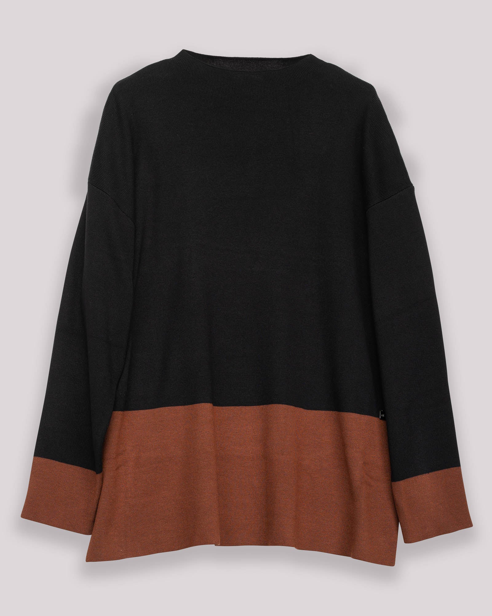 Camisola de Gola Alta e Design Folgado Castanho-escuro-7