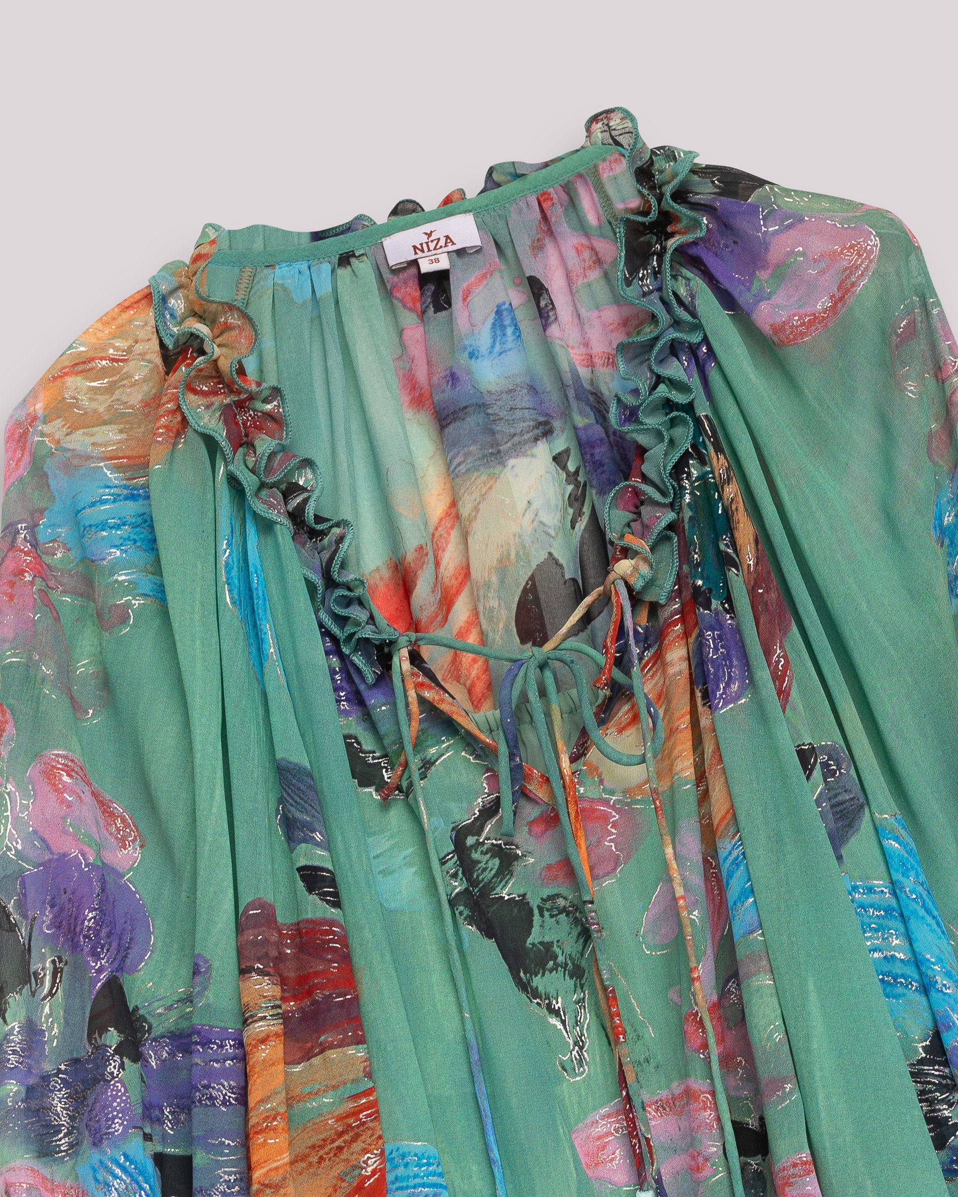 Blusa de Manga Comprida com Estampado Tropical Verde-9