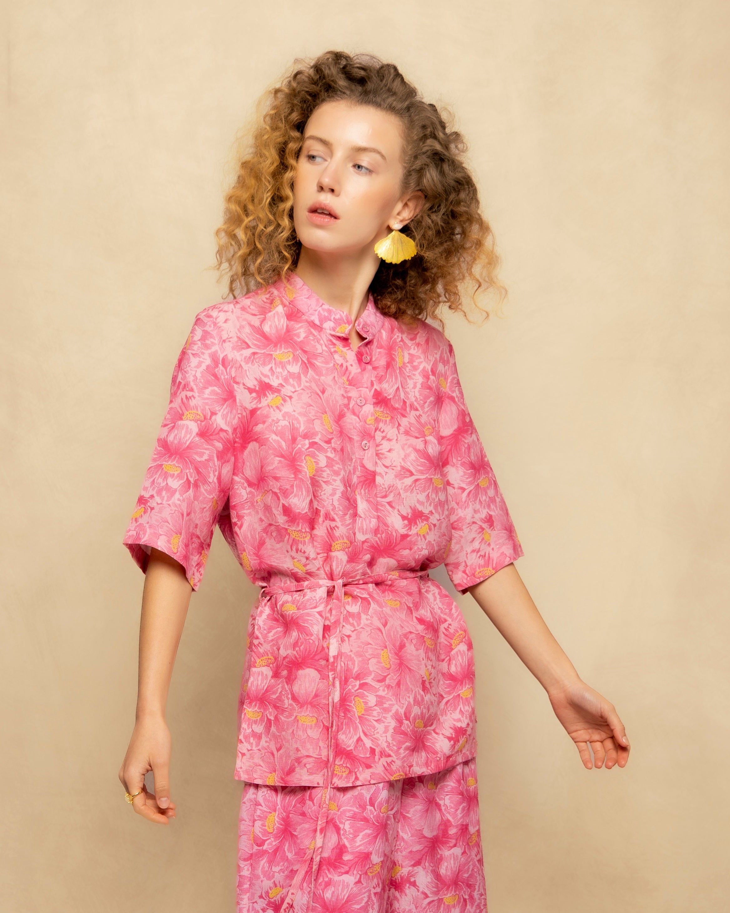 Blusa Fluida com Estampado Floral Rosa-2