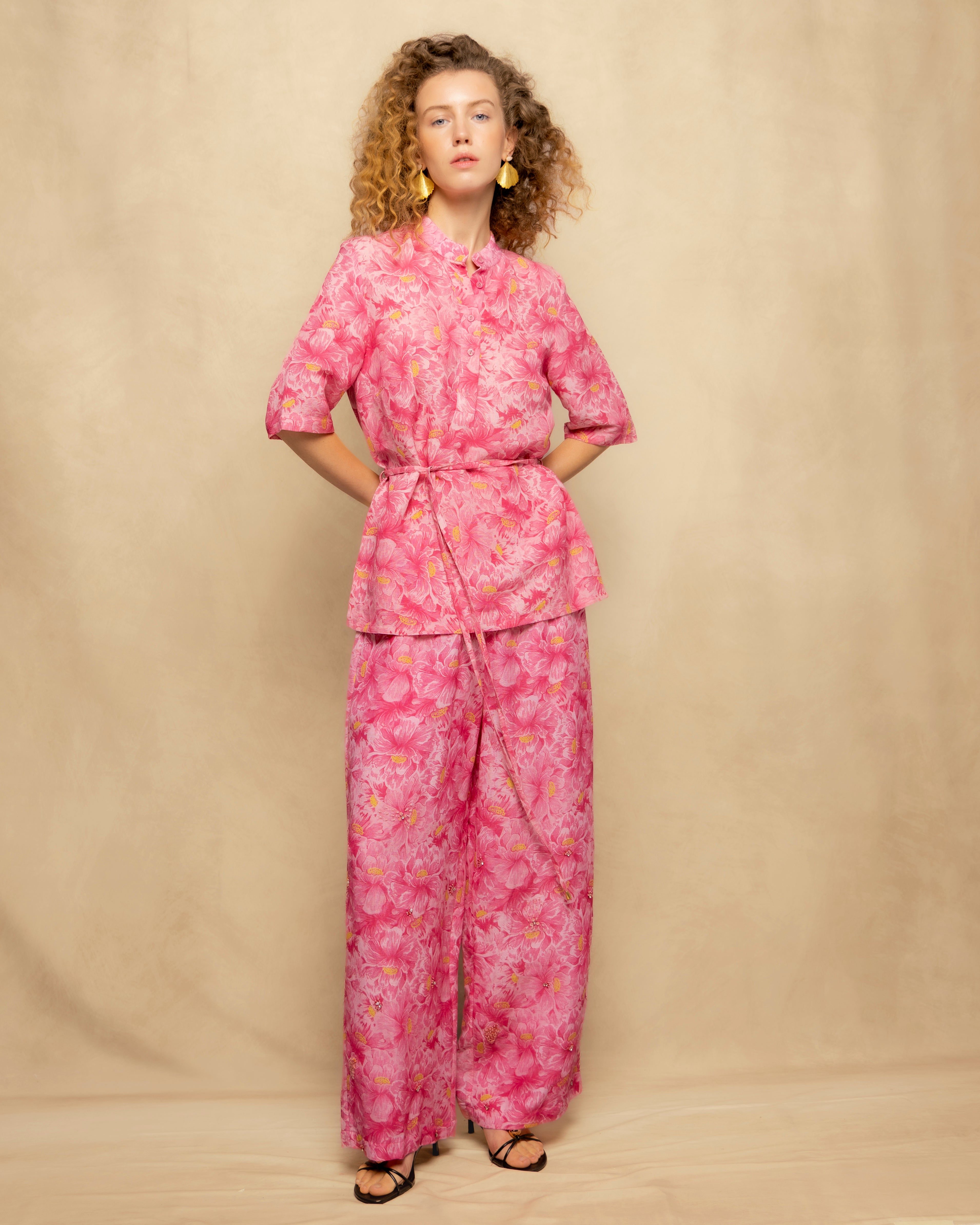 Blusa Fluida com Estampado Floral Rosa-4