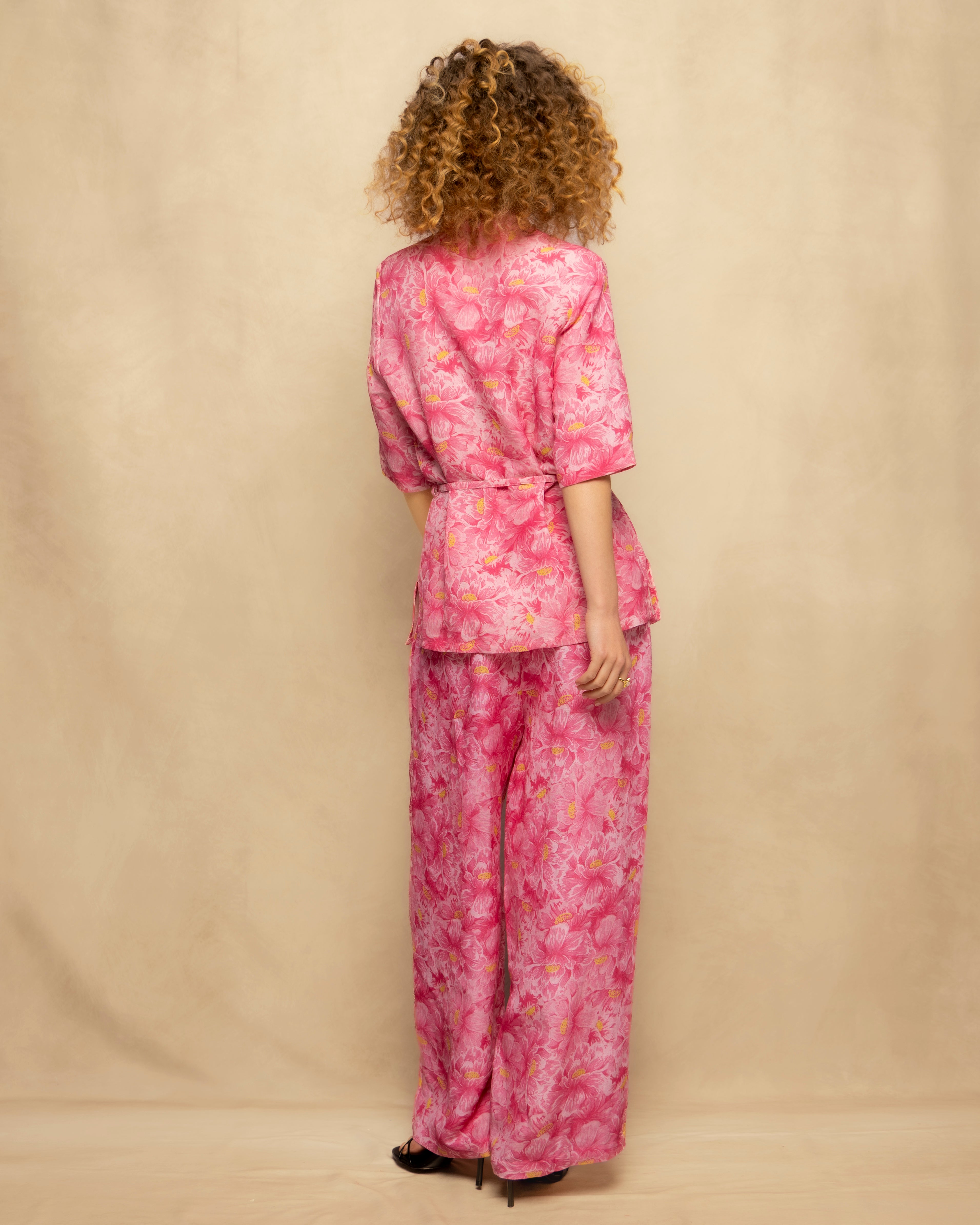 Blusa Fluida com Estampado Floral Rosa-9