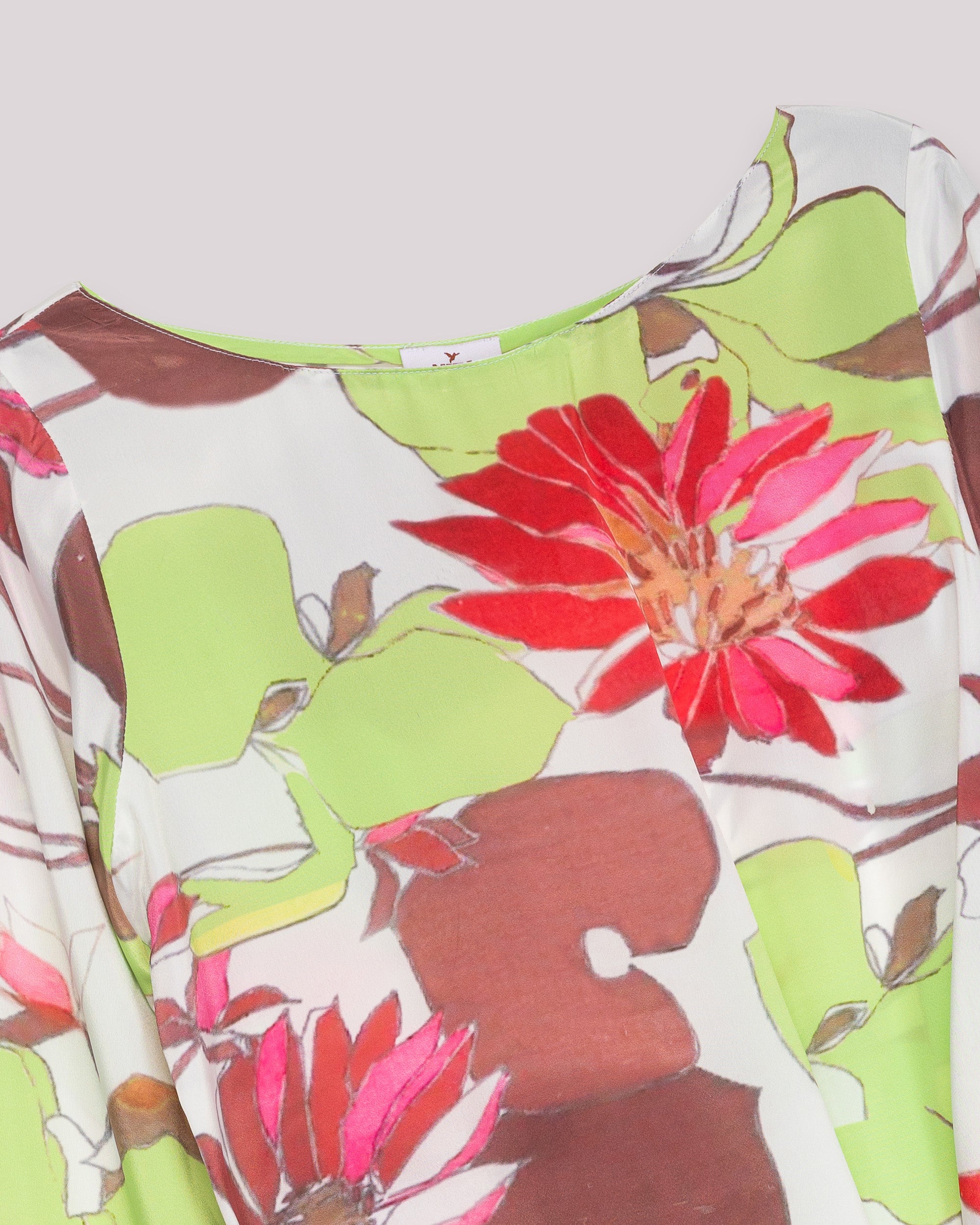 Blusa Estampada de Manga Comprida com Laçada Lateral Multicolor-7