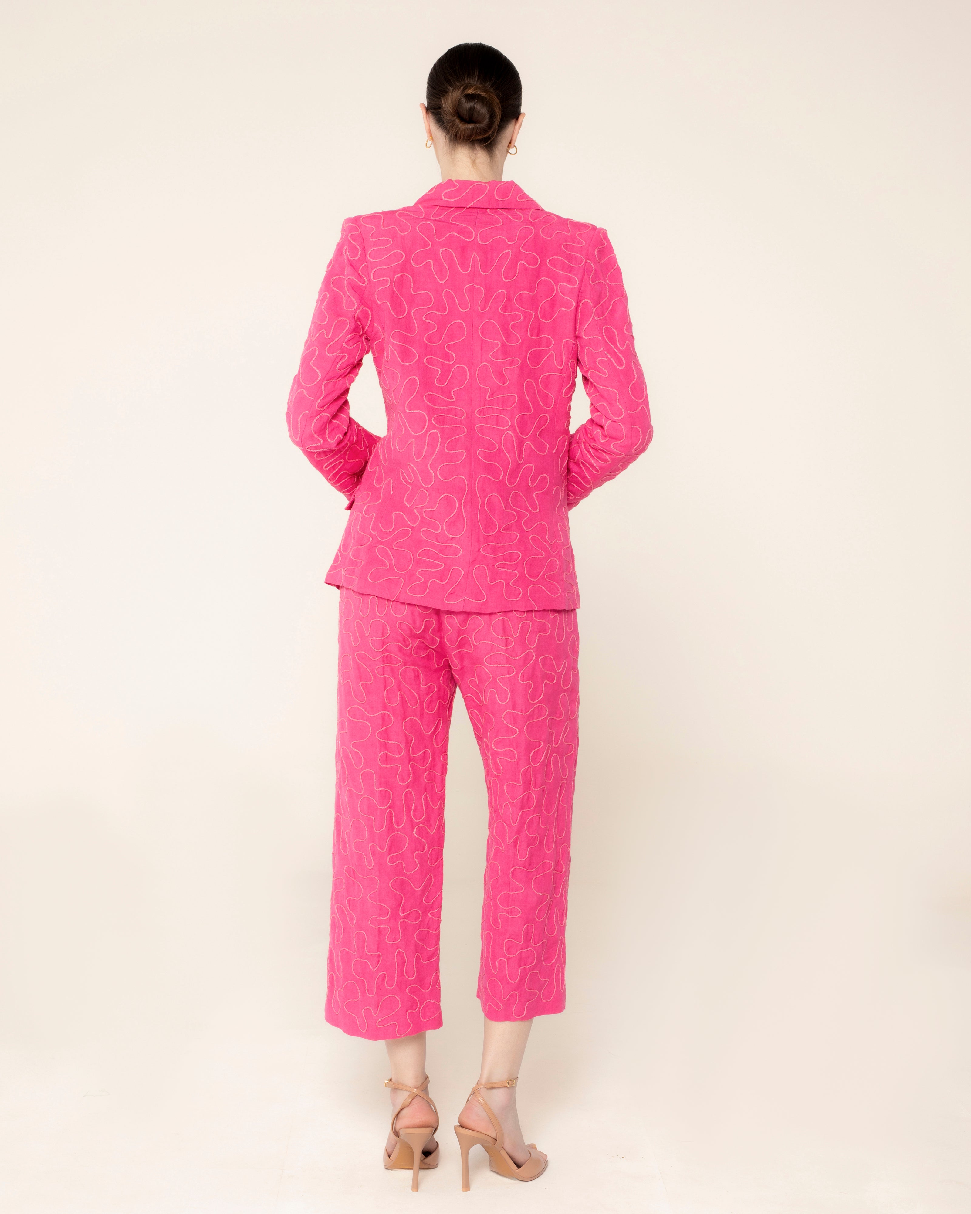 Blazer Bordada Ajustada Dory Rosa-4