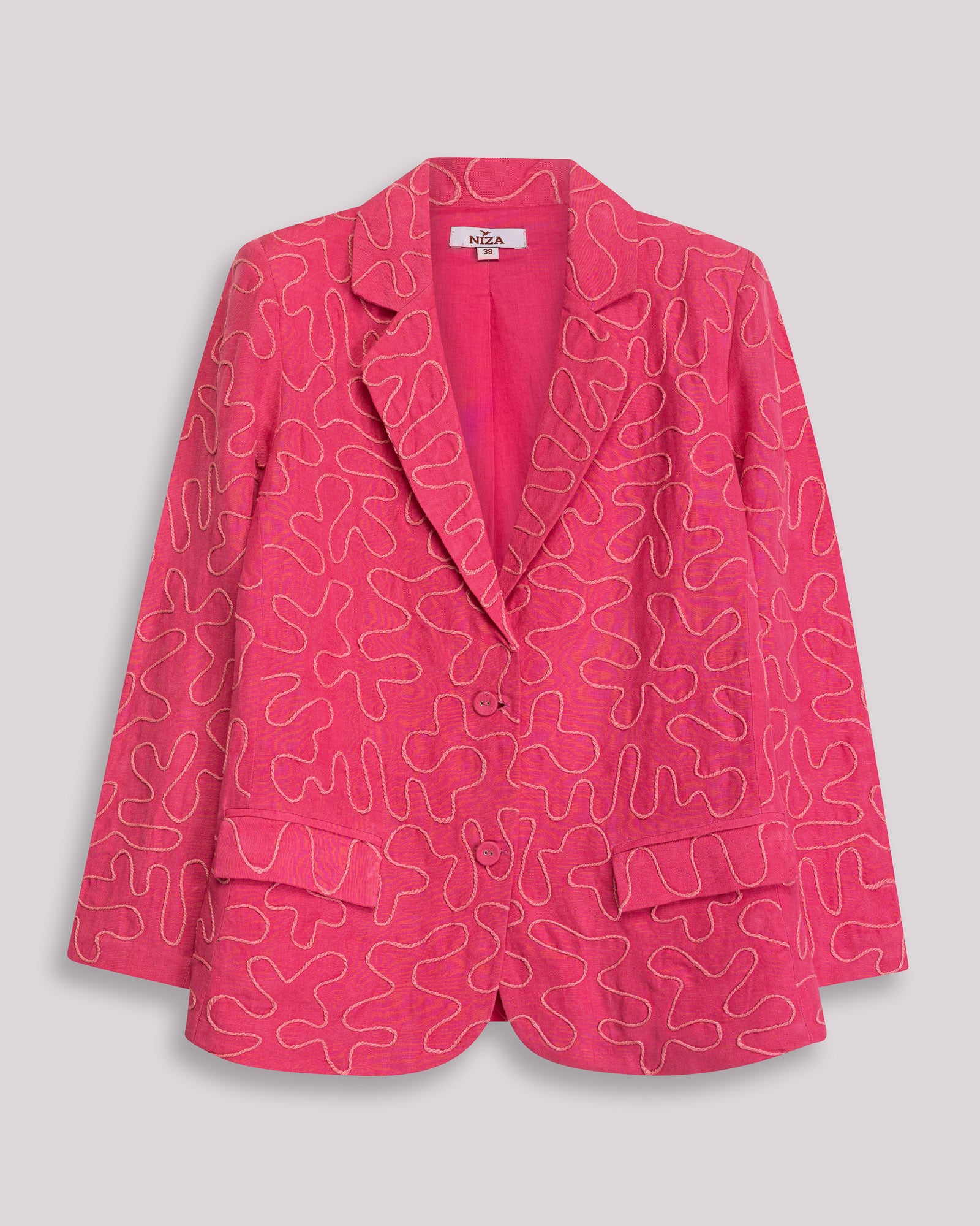 Blazer Bordada Ajustada Dory Rosa-6