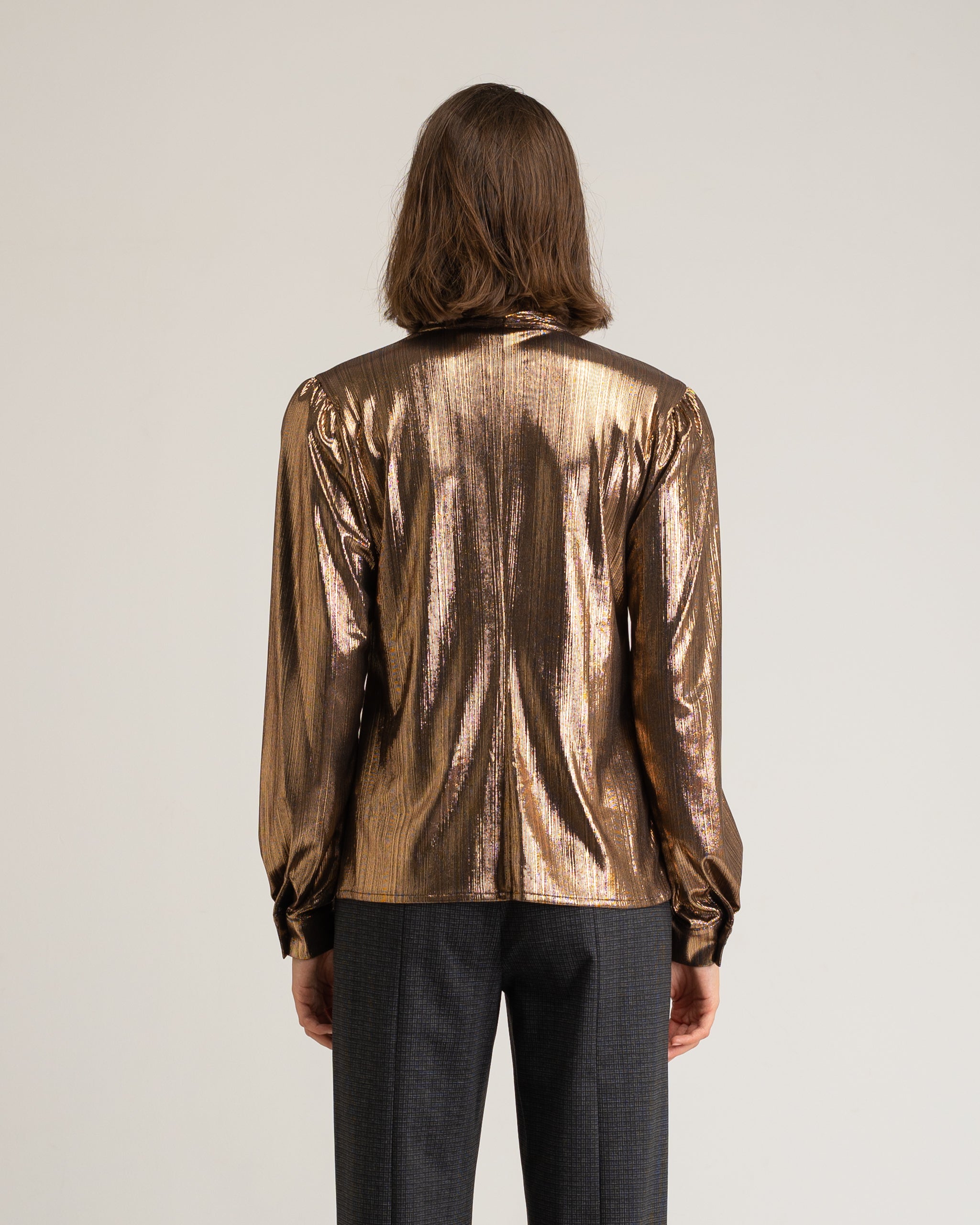 Blusa de Manga Comprida e Nó na Gola Vega Ouro-5
