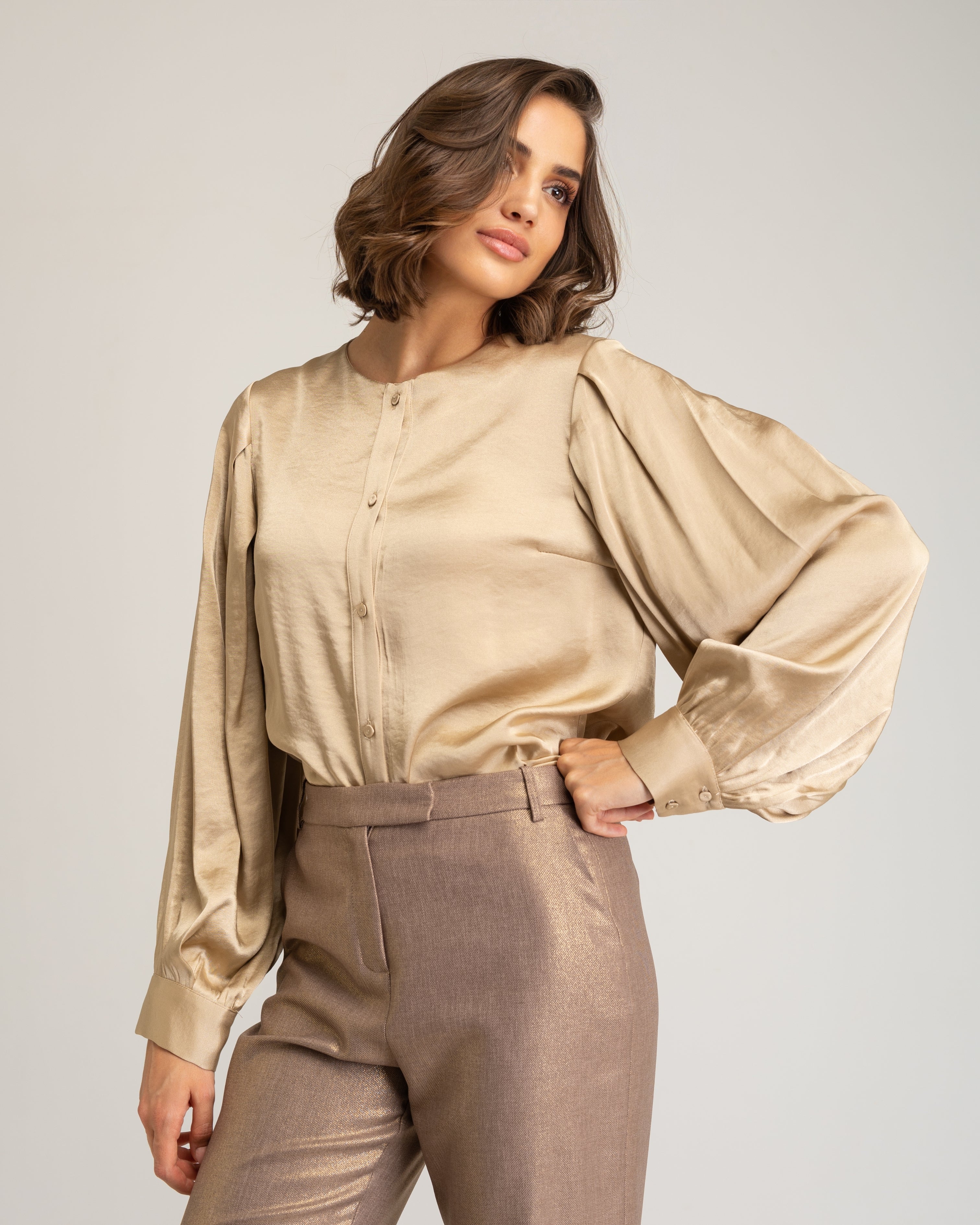 Imagem 0 de Blusa Romântica com Mangas Abalonadas Vega