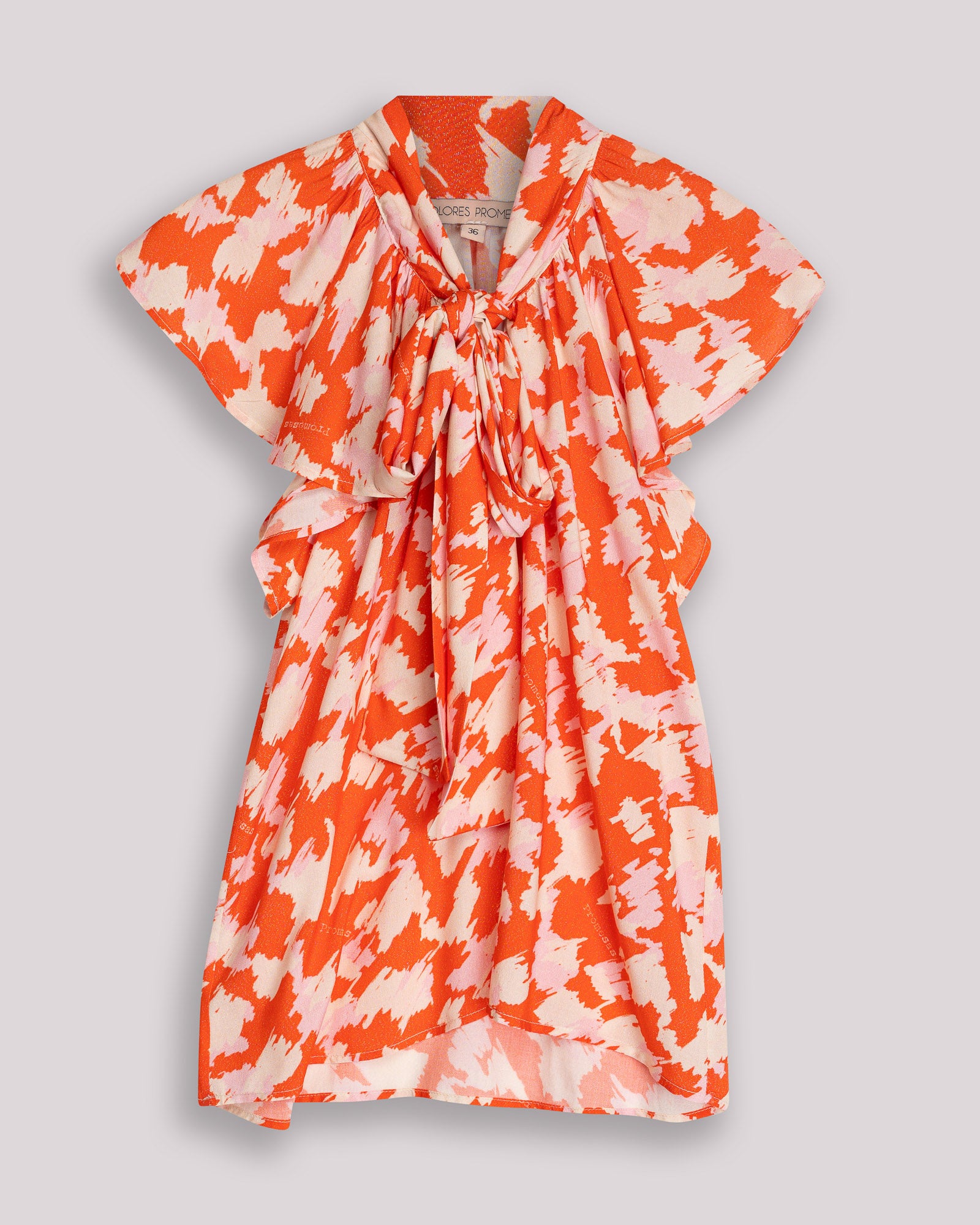 Blusa Zia com Laçada e Folhos Laranja-7