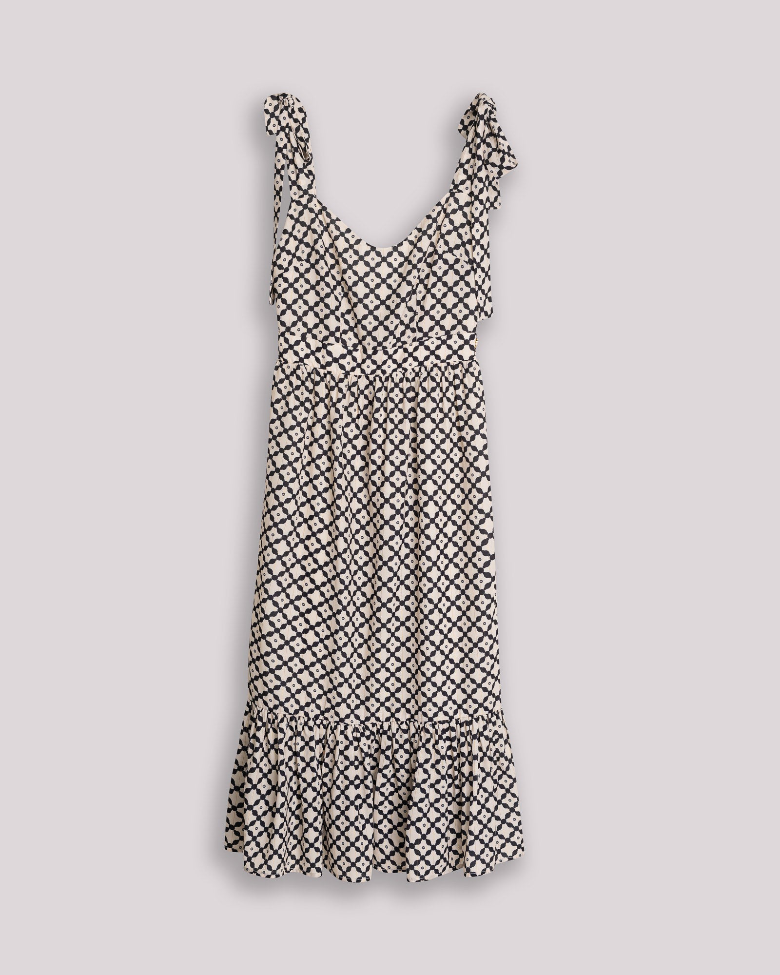 Vestido Midi Tropez Estampado com Folho na Bainha e Decote Coração Multicolor-7
