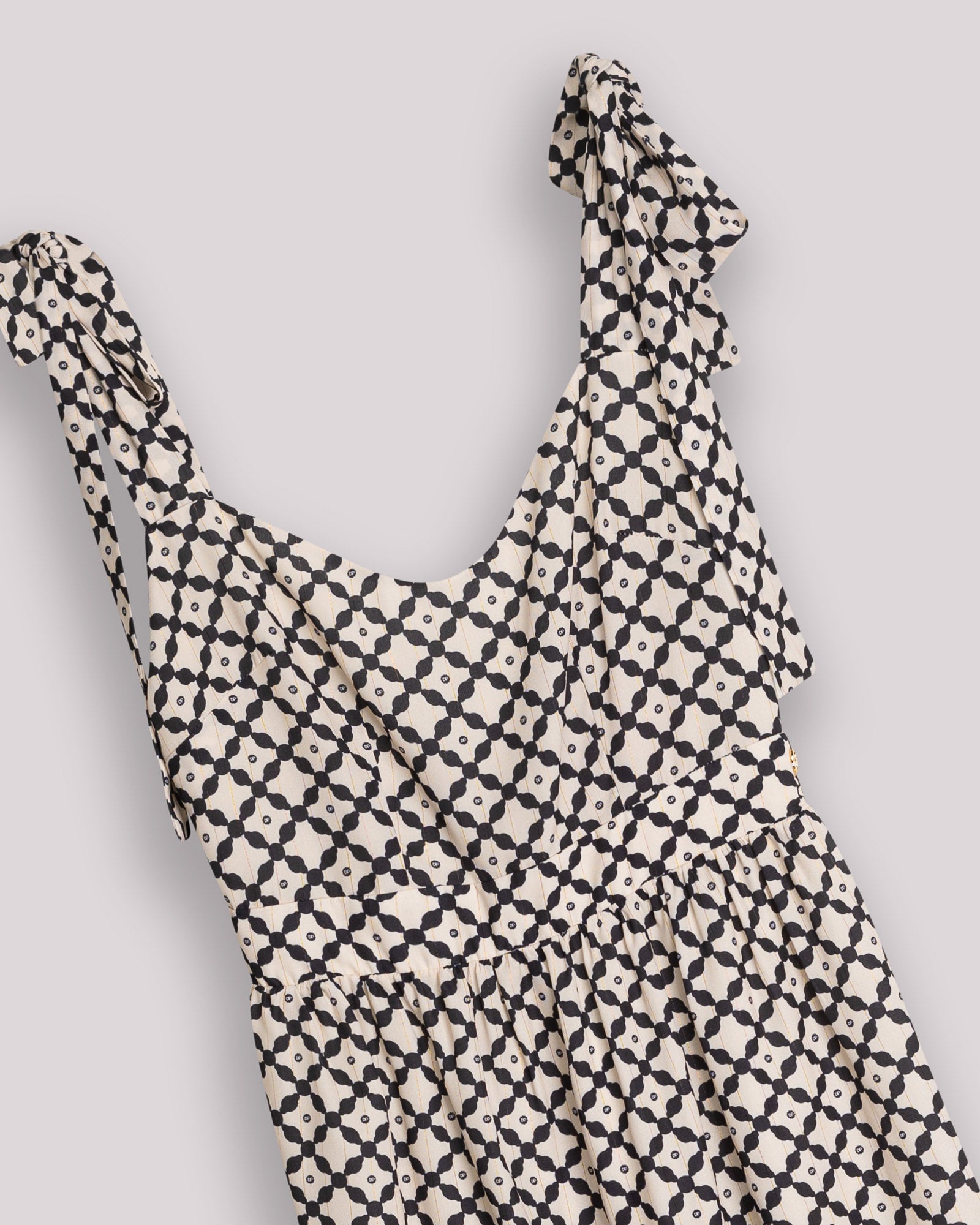 Vestido Midi Tropez Estampado com Folho na Bainha e Decote Coração Multicolor-8