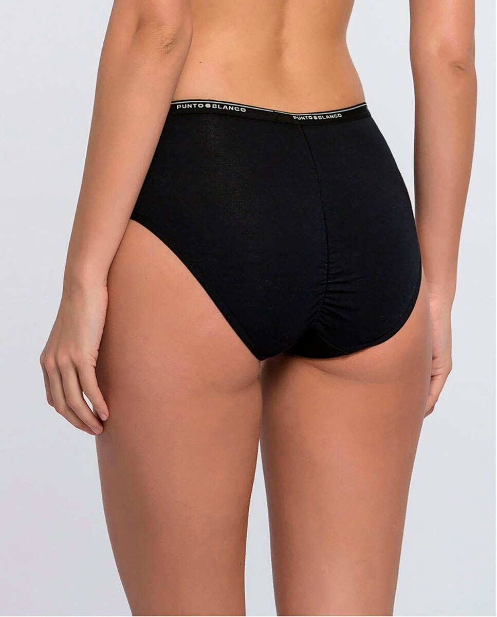 Cueca Alta de Algodão Preto-2