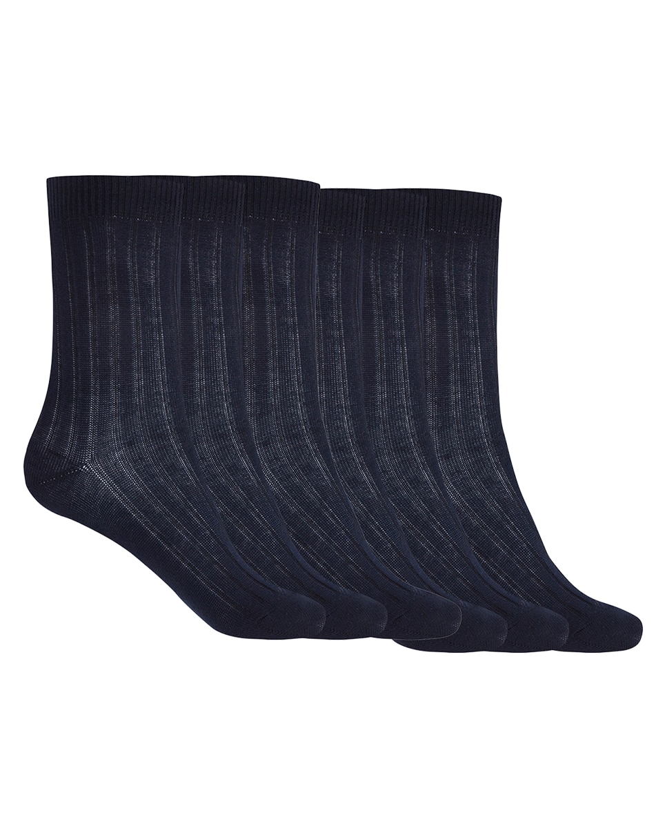 Imagem 0 de Pack com 6 Meias de Algodão com Canelado Basix