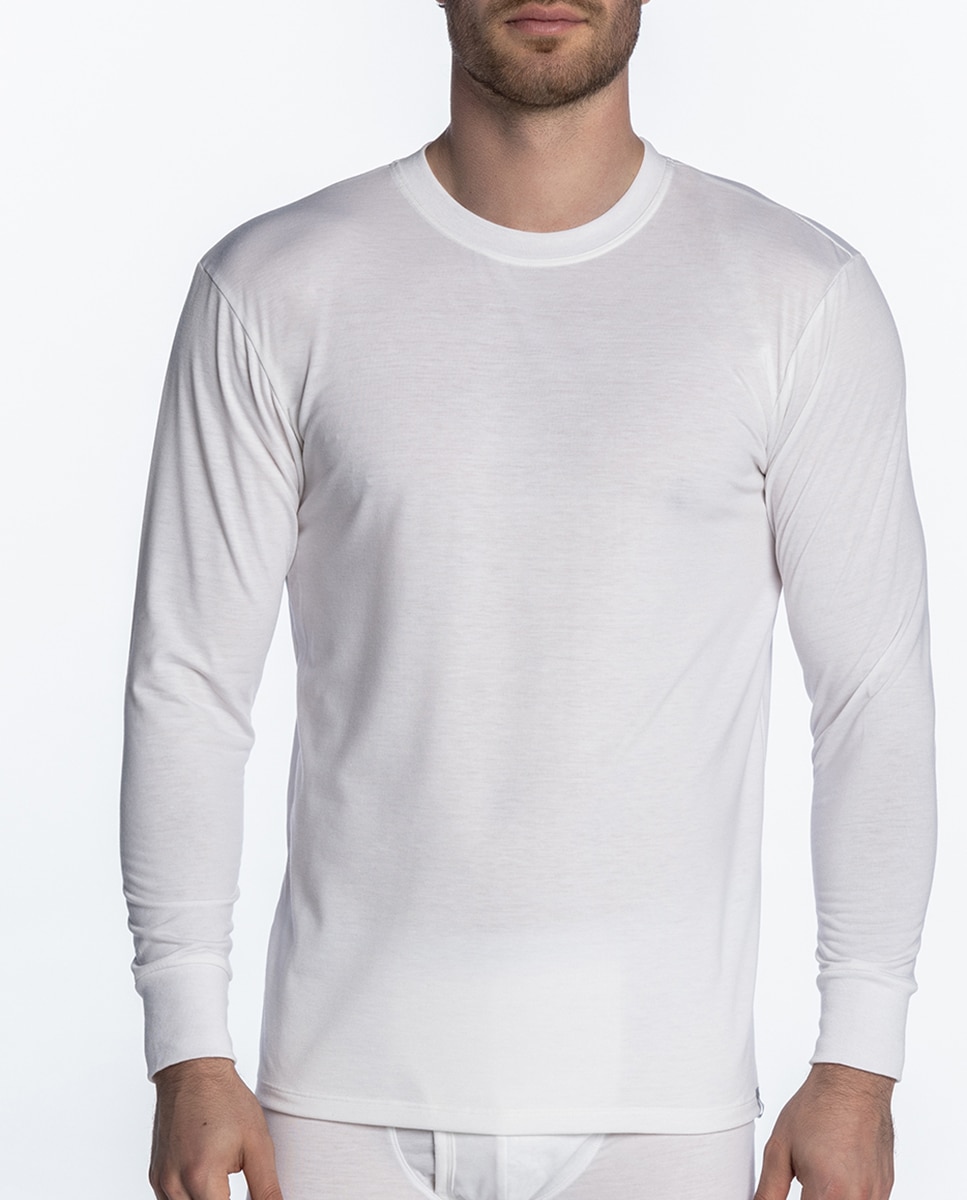 T-shirt de Manga Comprida Branco-1