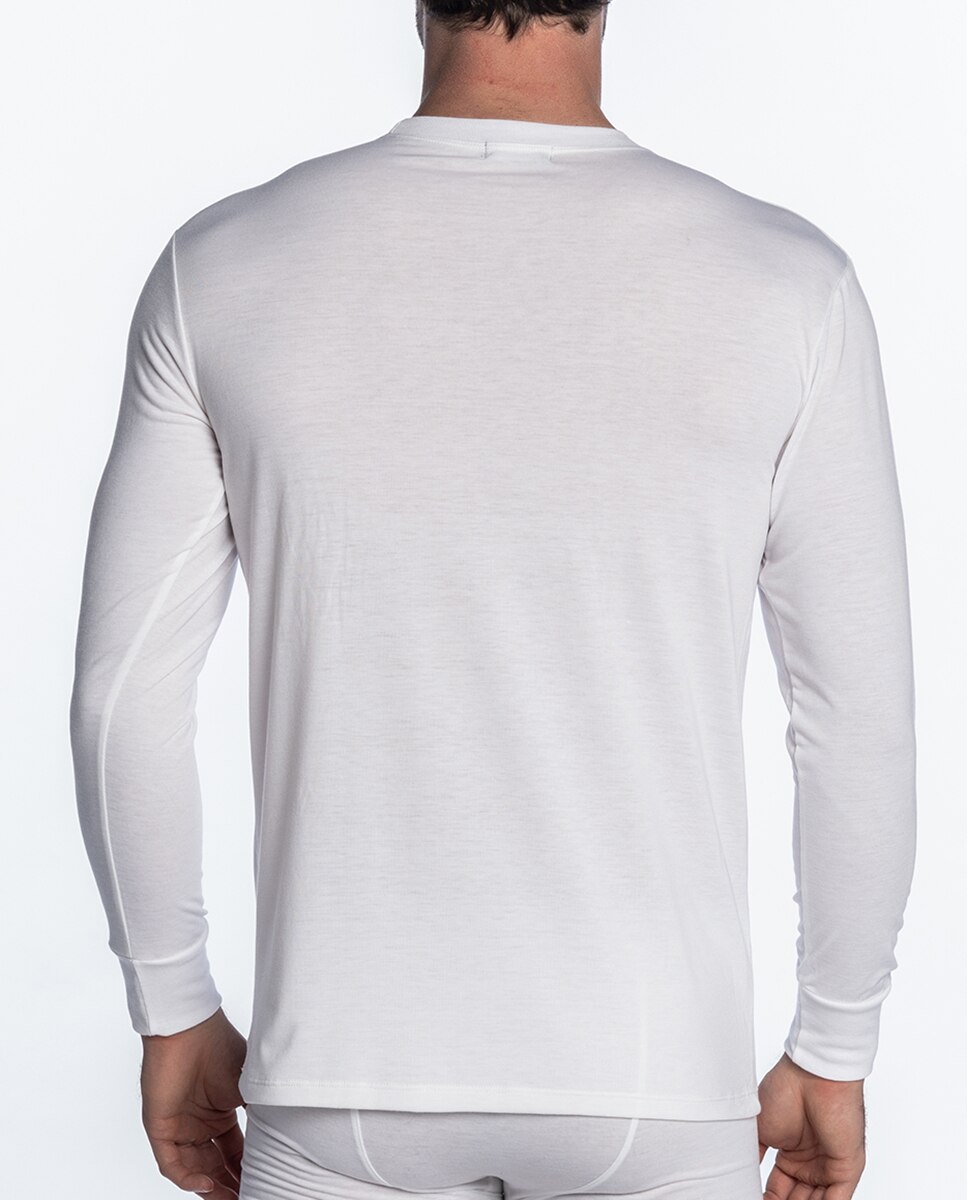 T-shirt de Manga Comprida Branco-2