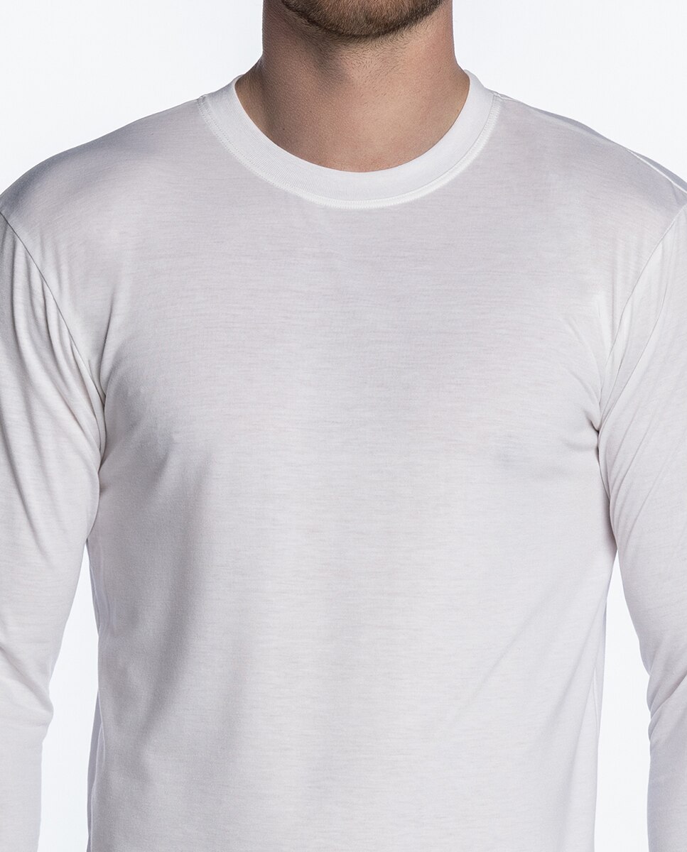 T-shirt de Manga Comprida Branco-3