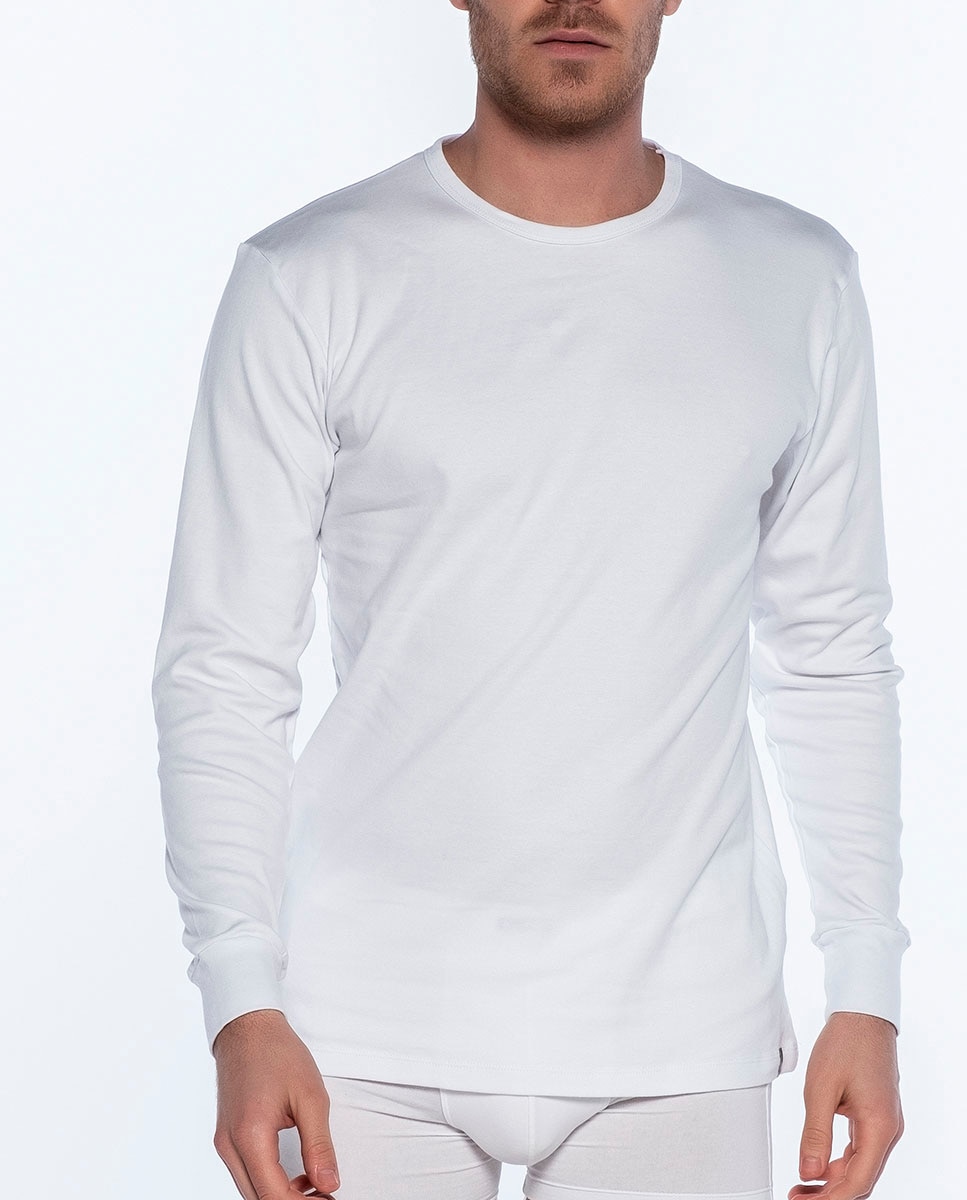 T-shirt de Manga Comprida Branco-1
