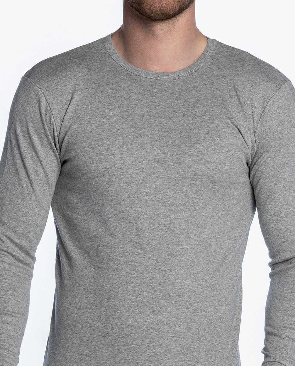 T-shirt de Manga Comprida Cinzento-3