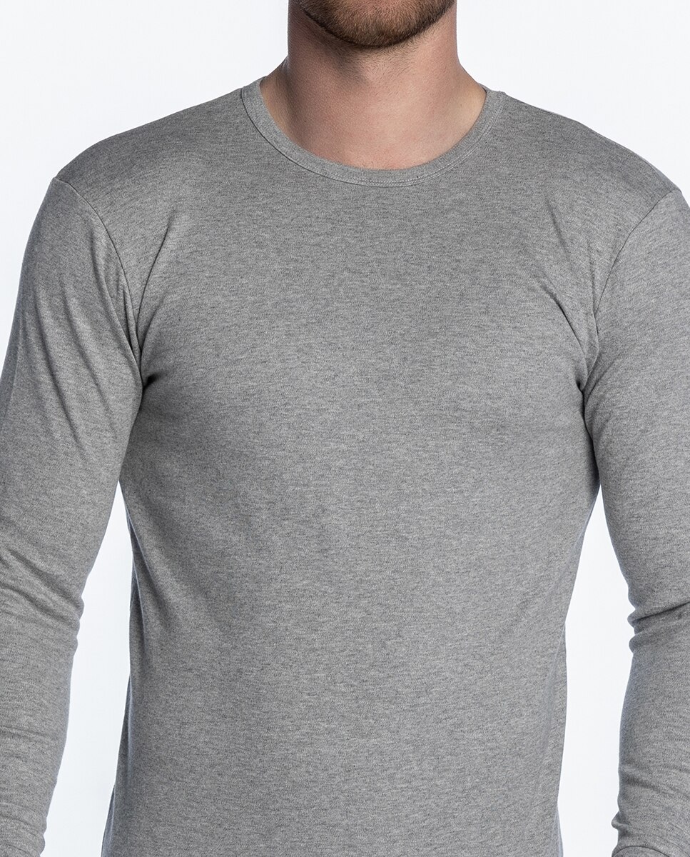T-shirt de Manga Comprida Cinzento-3