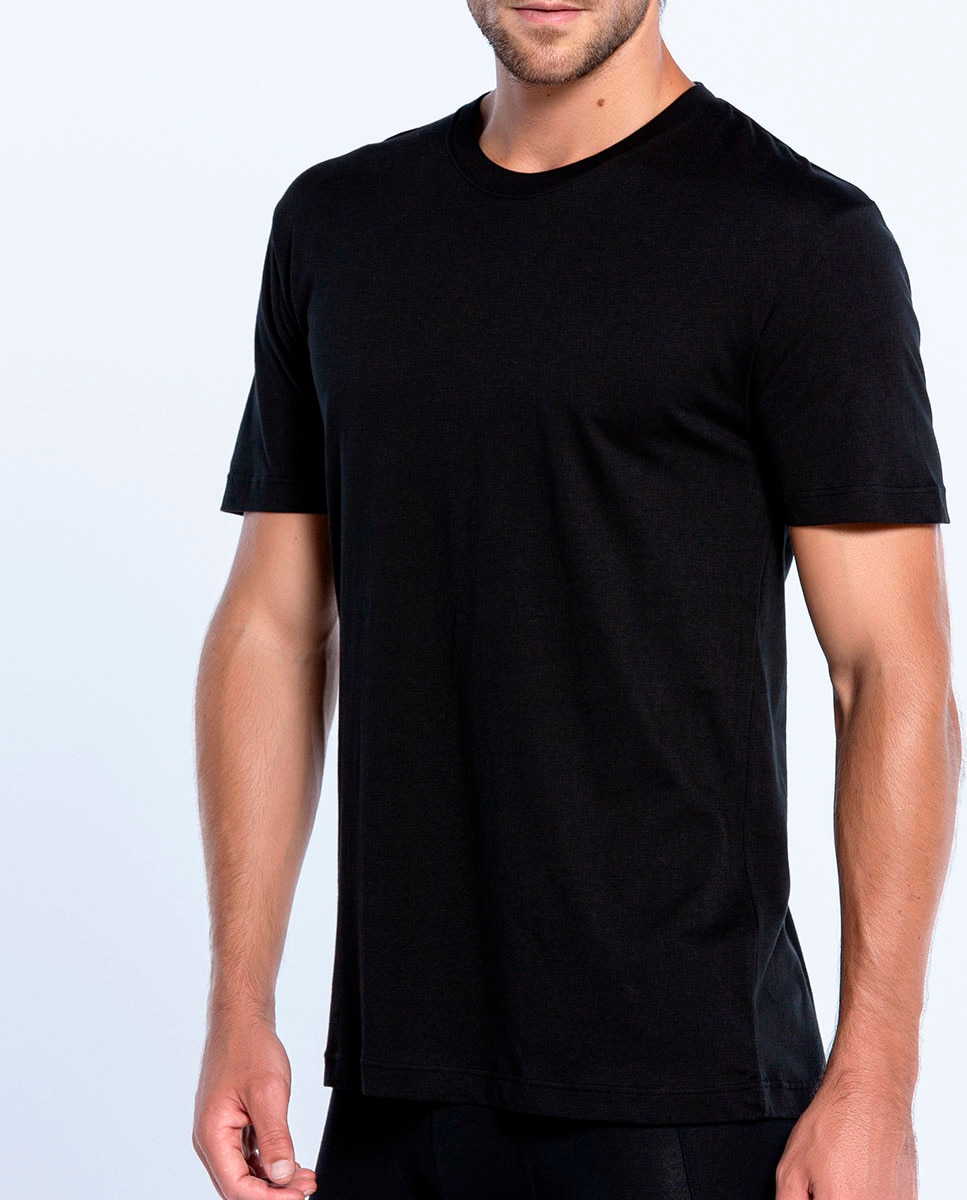 T-shirt de Manga Curta Preto-1