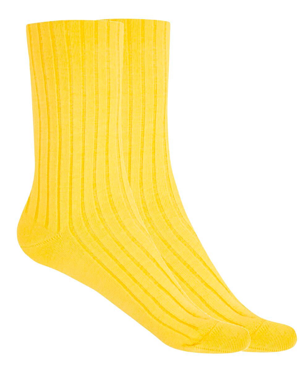 Imagem 0 de Pack de 2 Pares de Meias de Bambu Canelado com Punho Não Aperta