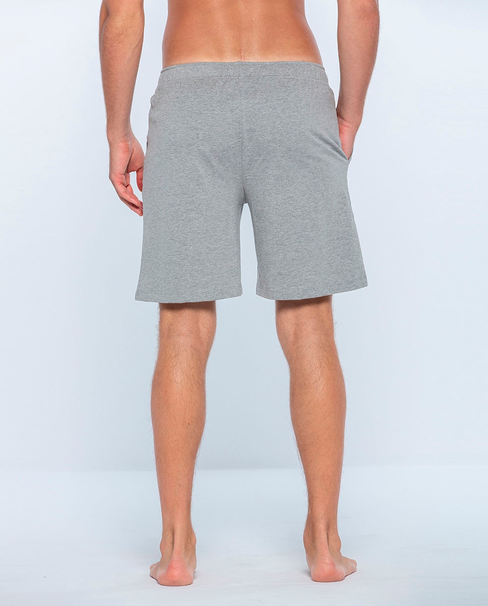Calças de Pijama Curto de Malha Cinzento-2