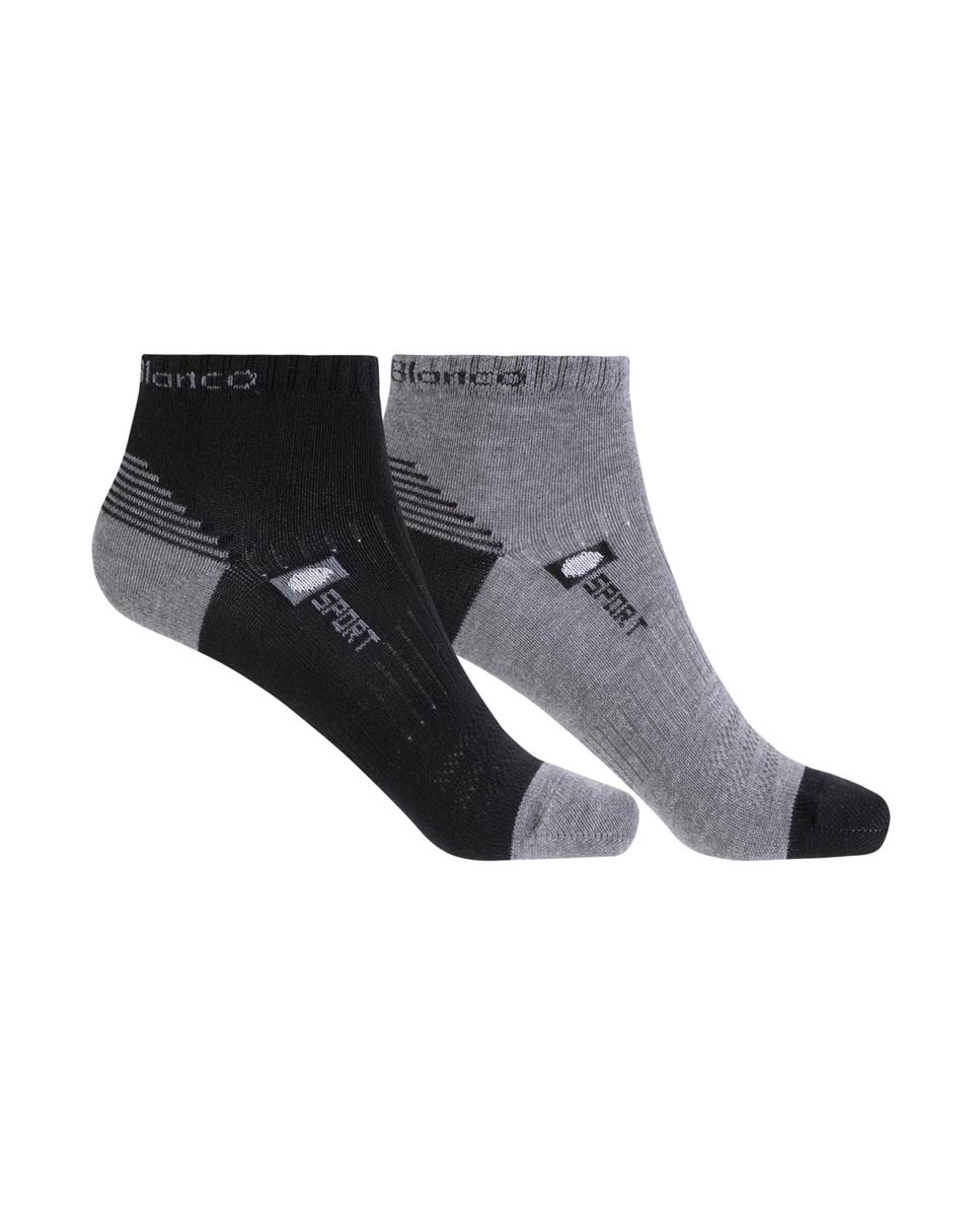 Pack de 2 Pares de Meias Desportivas Semi-Lisas de Algodão Infantil Punto Blanco Multicolor-1