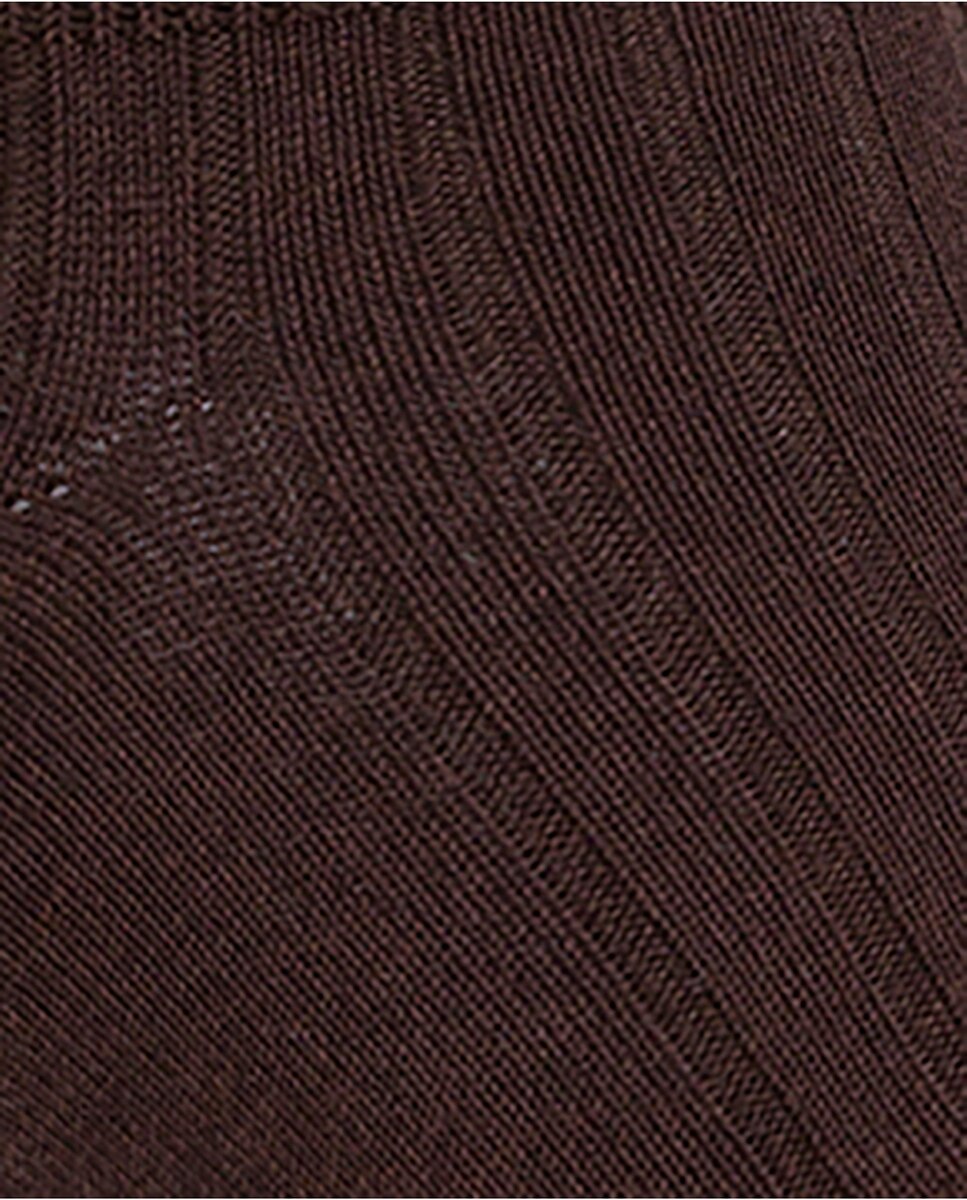 Pack de 2 Pares de Meias de Bambu Caneladas Castanho-2