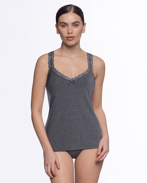 Imagem 0 de T-shirt de Alças com Renda