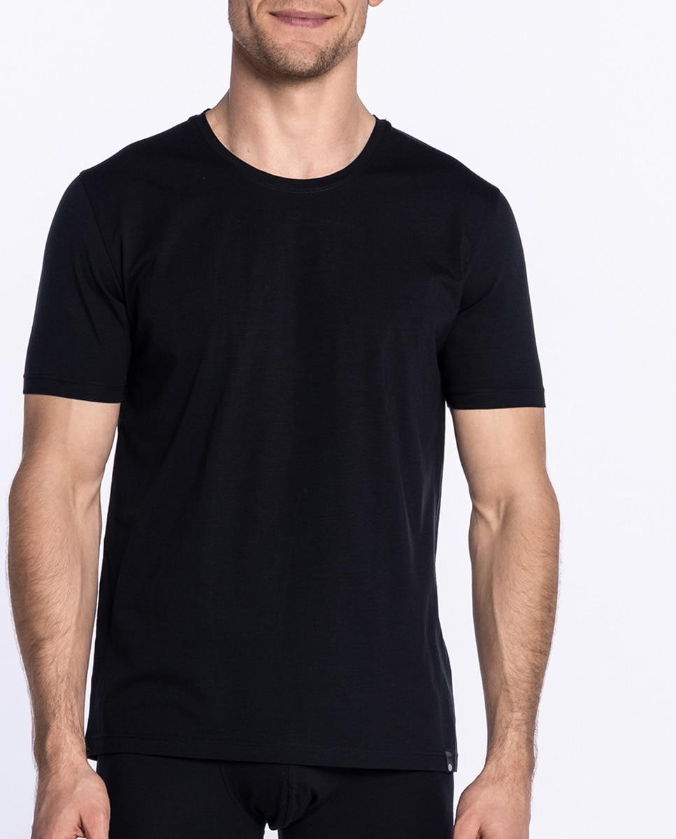 T-shirt de Manga Curta Preto-1