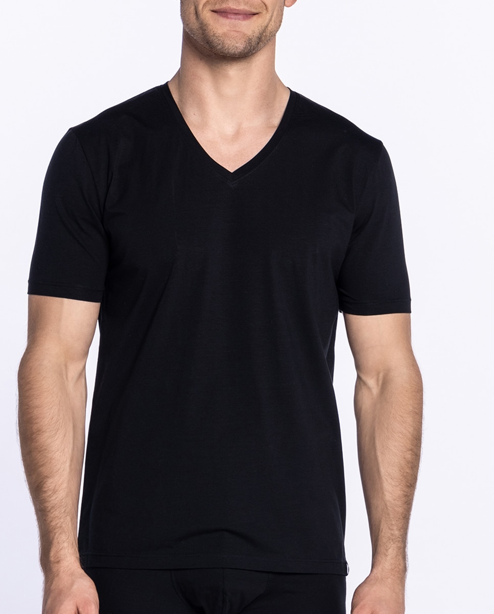 T-shirt de Manga Curta Preto-1