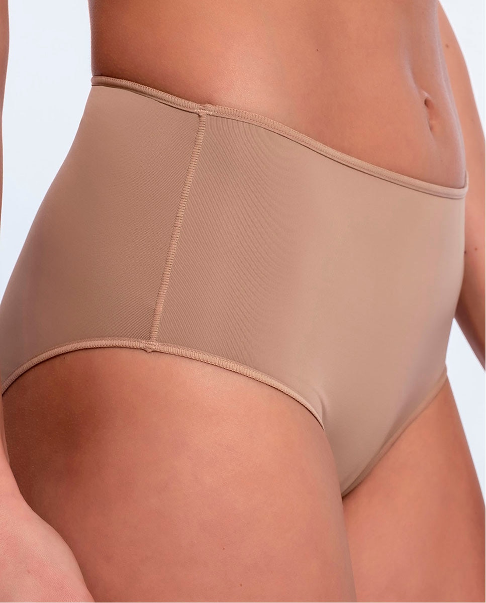 Pack de 3 Cuecas Altas de Microfibra Lisa Bege-3