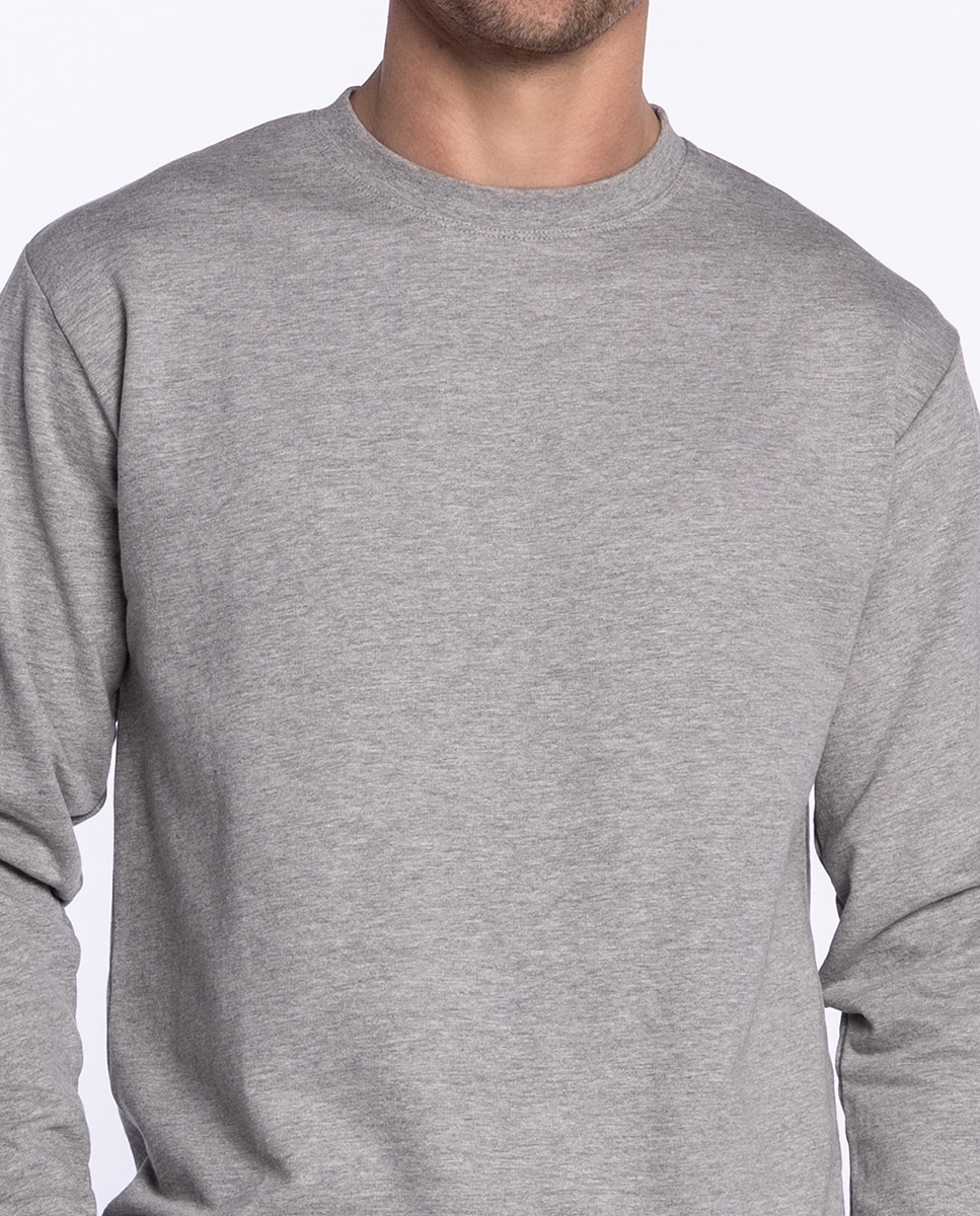 T-shirt de Pijama de Malha Cinzento-claro-3