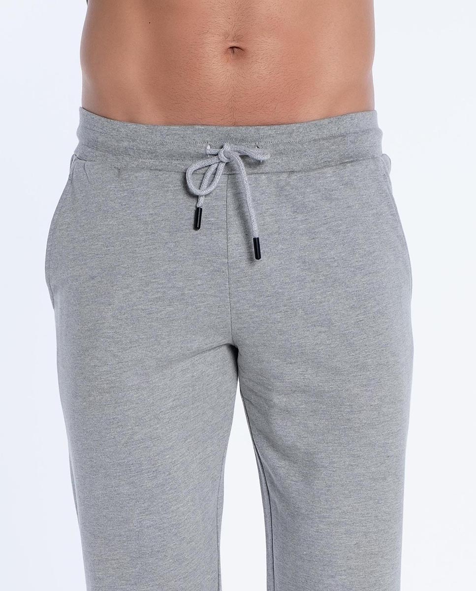 Calças de Pijama Comprido de Malha Cinzento-3