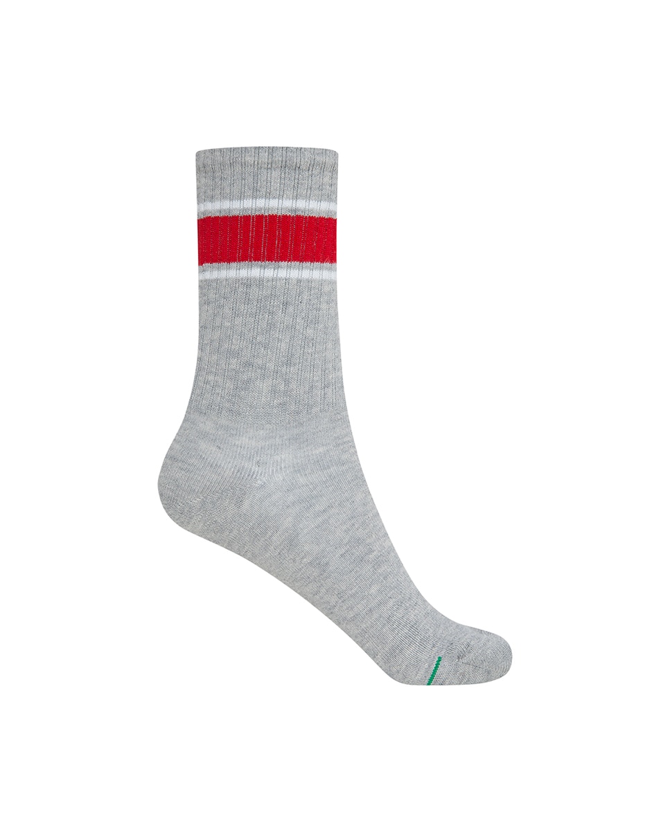 Pack de 3 Pares de Meias Desportivas de Algodão com Riscas e Punho Americano Punto Blanco Multicolor-3