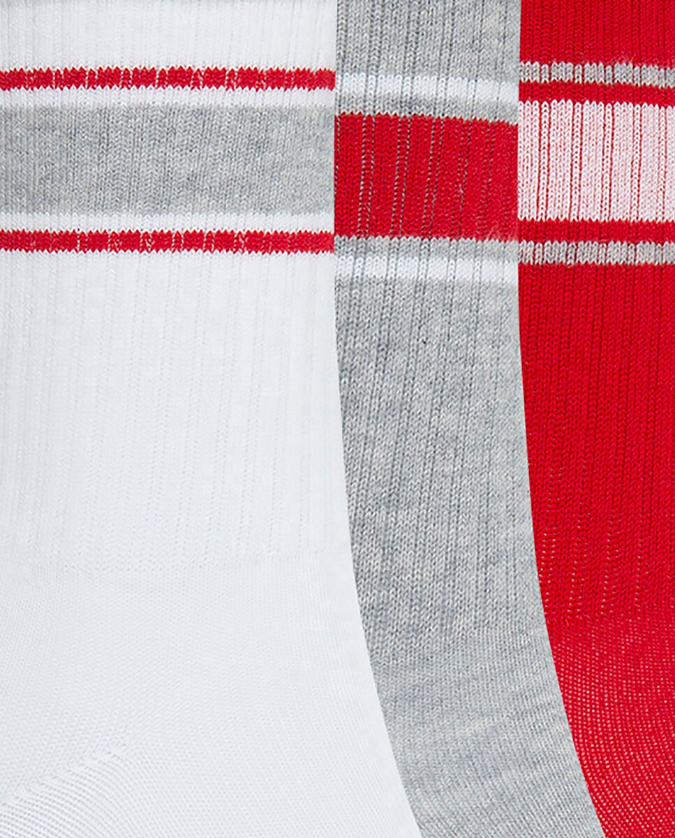 Pack de 3 Pares de Meias Desportivas de Algodão com Riscas e Punho Americano Punto Blanco Multicolor-5
