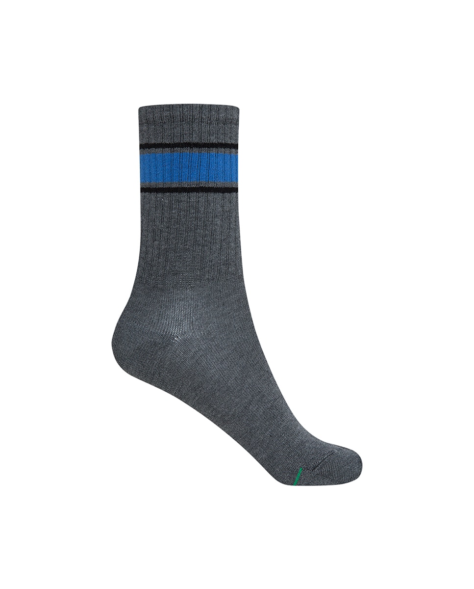 Pack de 3 Pares de Meias Desportivas de Algodão com Riscas e Punho Americano Punto Blanco Multicolor-3