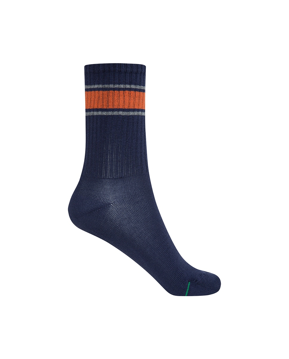Pack de 3 Pares de Meias Desportivas de Algodão com Riscas e Punho Americano Multicolor-3