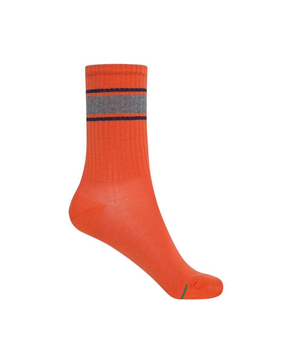 Pack de 3 Pares de Meias Desportivas de Algodão com Riscas e Punho Americano Multicolor-4