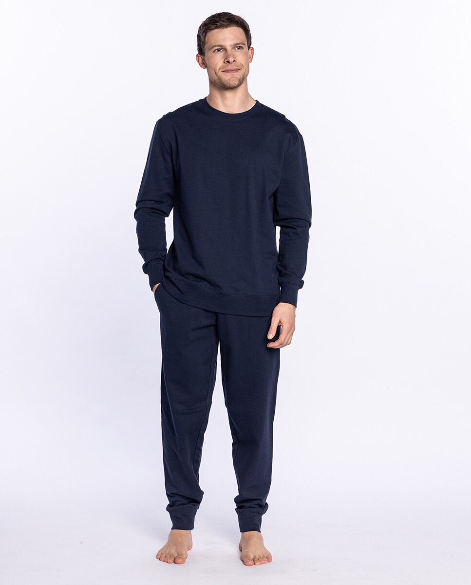 T-shirt de Pijama de Malha Azul-marinho-4