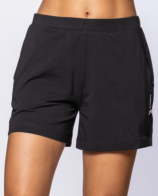 Calção de desporto para mulher em algodão elástico com bolsos