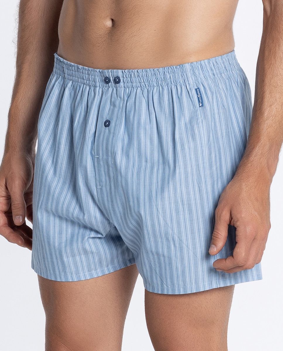 Boxers de Tecido Azul-celeste-3