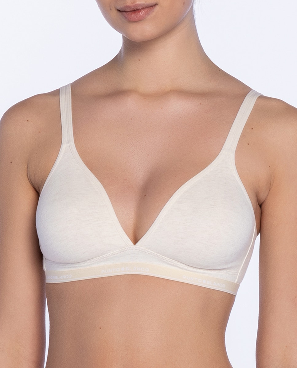 Soutien Básico de Algodão Bege-1