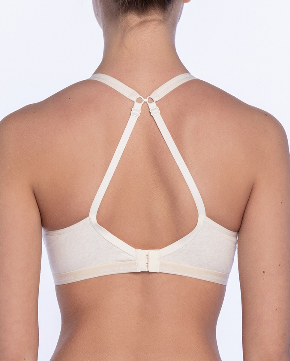 Soutien Básico de Algodão Bege-2