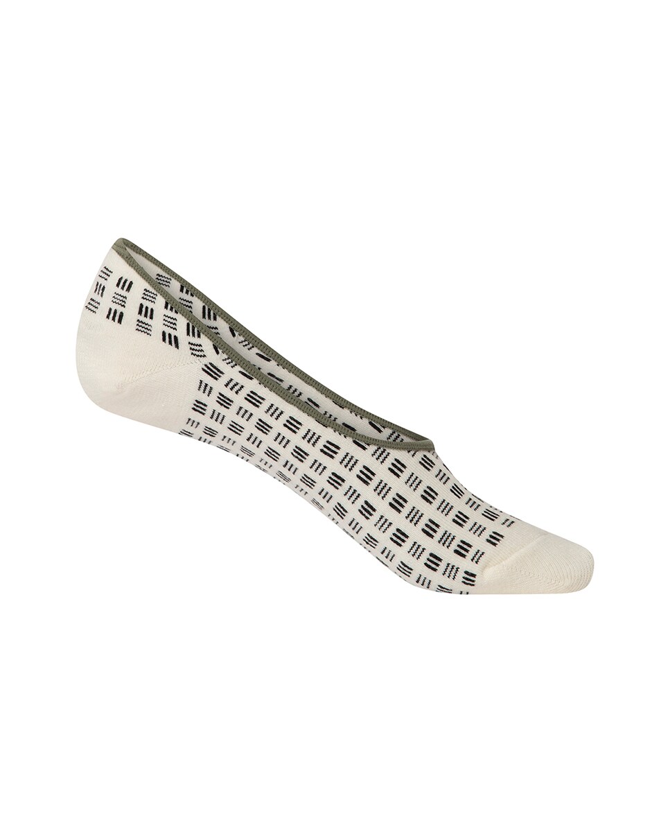 Pack de 2 Pares de Pinkies de Algodão - Fantasia Bege / Branco-2