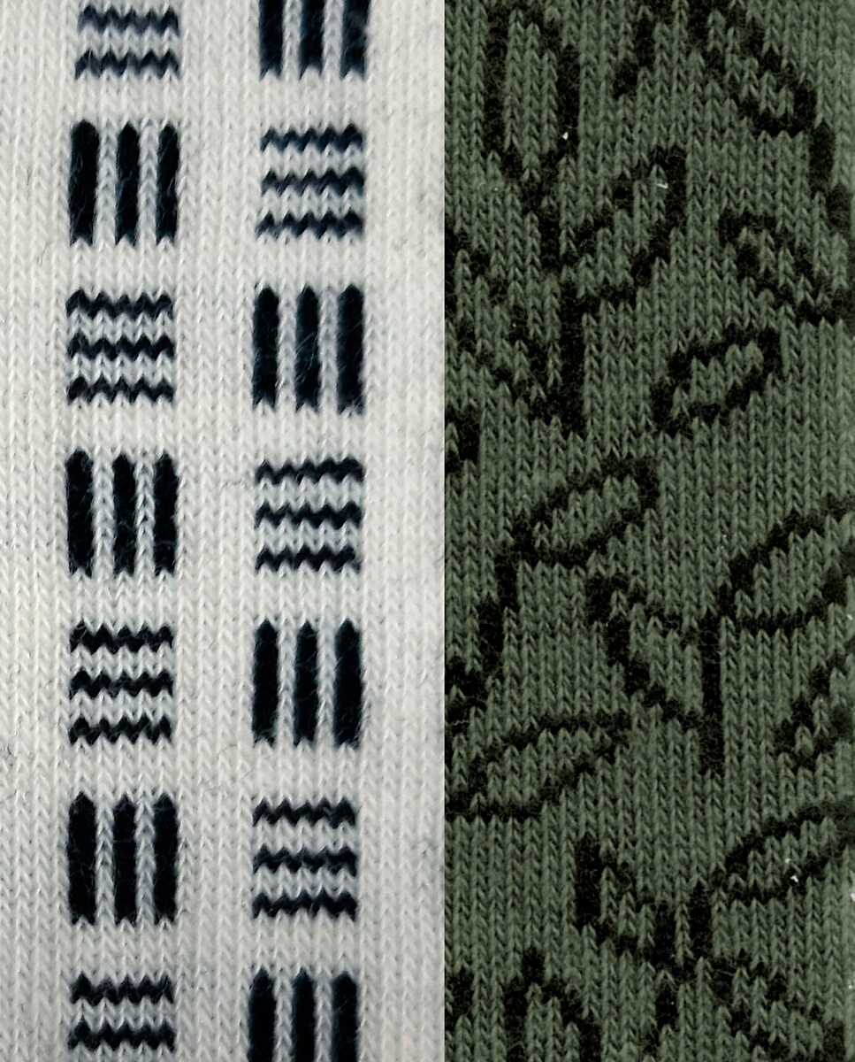 Pack de 2 Pares de Pinkies de Algodão - Fantasia Bege / Branco-4