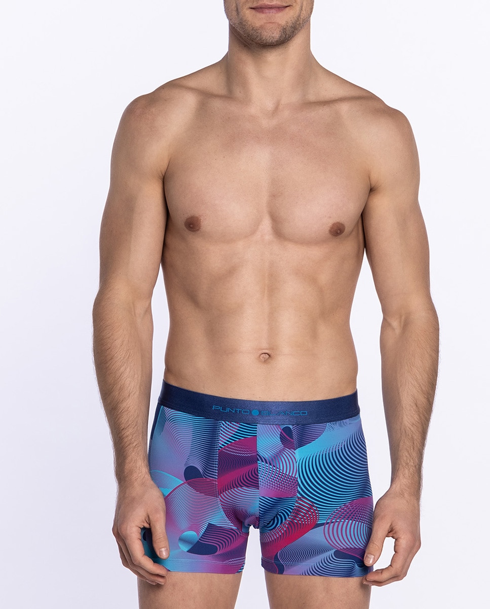 Boxers de Malha Azul/Magenta-1