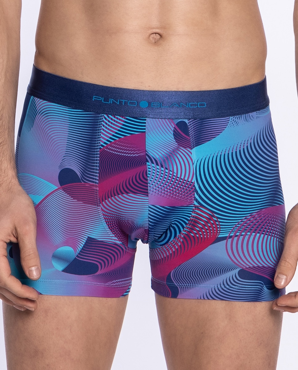 Boxers de Malha Azul/Magenta-3